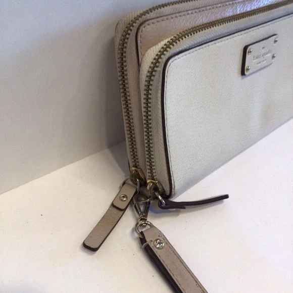 Kate Spade Anita Grove Street Leather Double Zipper Wallet Two Tone‎ - Picture 7 of 11